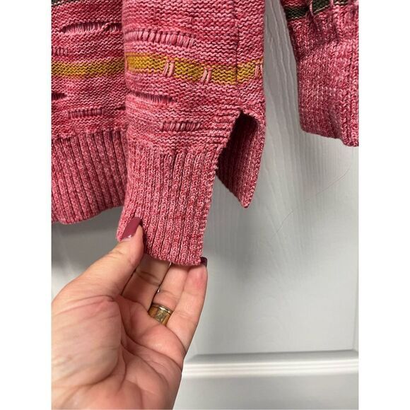 Soft Surroundings Pink Textured Knit Crew Neck Sweater sz PL EUC - Picture 8 of 9